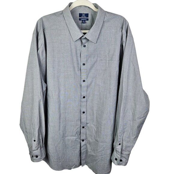 [g] George Classic‎ Fit Button-Up Shirt Men's Size 3XL Long Sleeve Oxford Gray - Picture 10 of 10